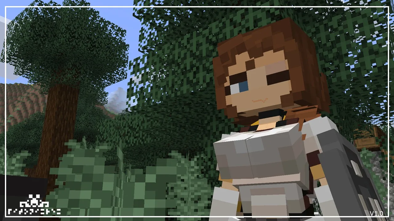 Скриншот персонажа Iron Girl в игре Minecraft.