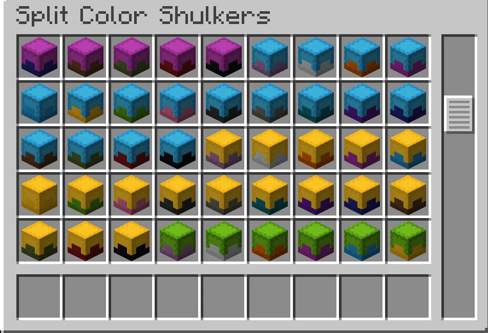 Вкладка творческого режима для мода Split Shulker Boxes