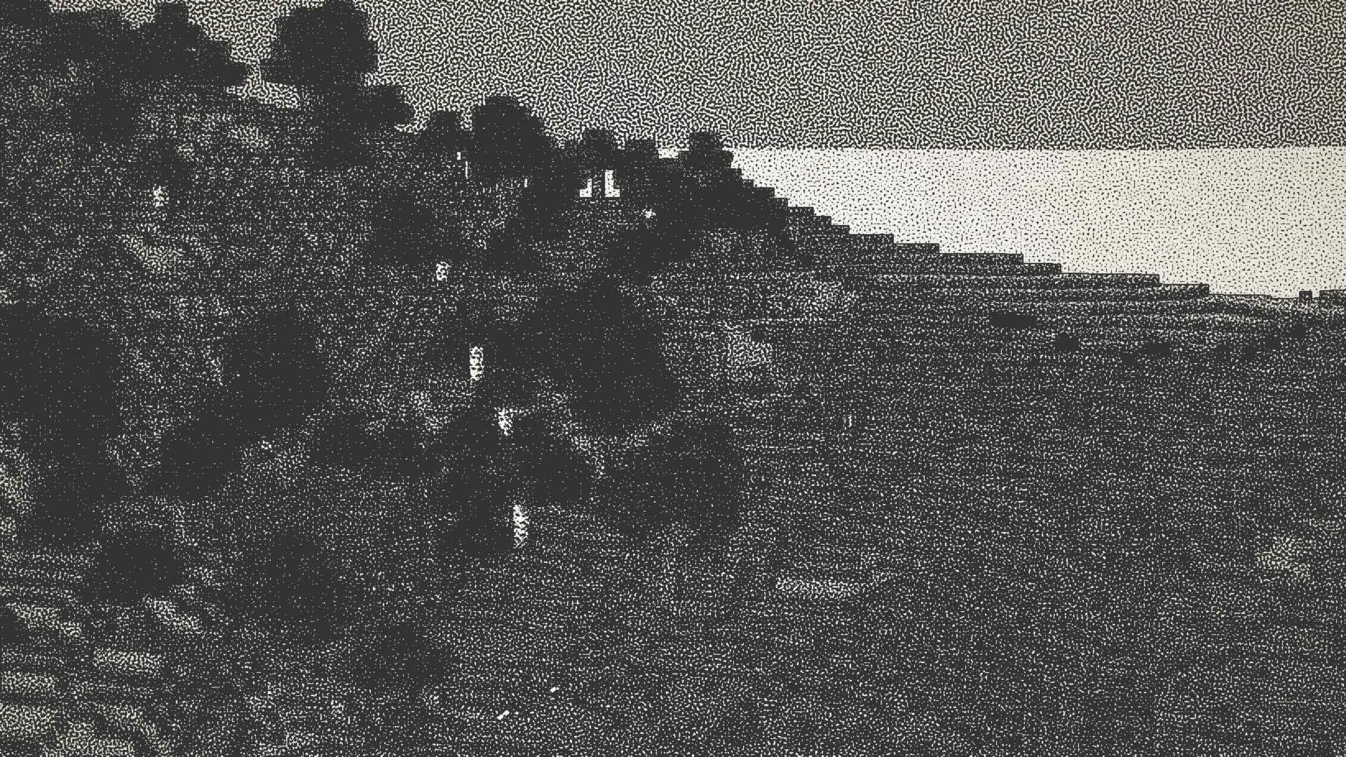 Лес на горе с использованием Ink Shader.