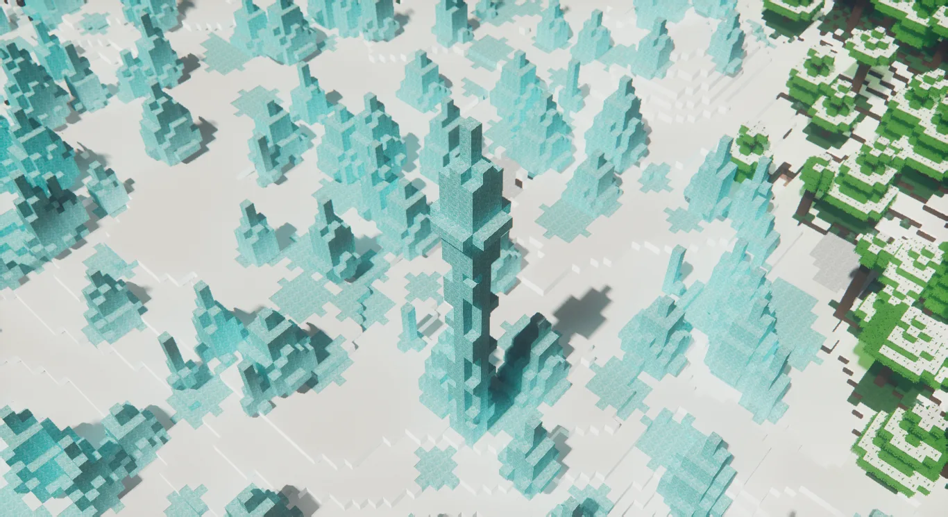 Ресурспак NRBR: ледяные пики в реалистичном стиле.