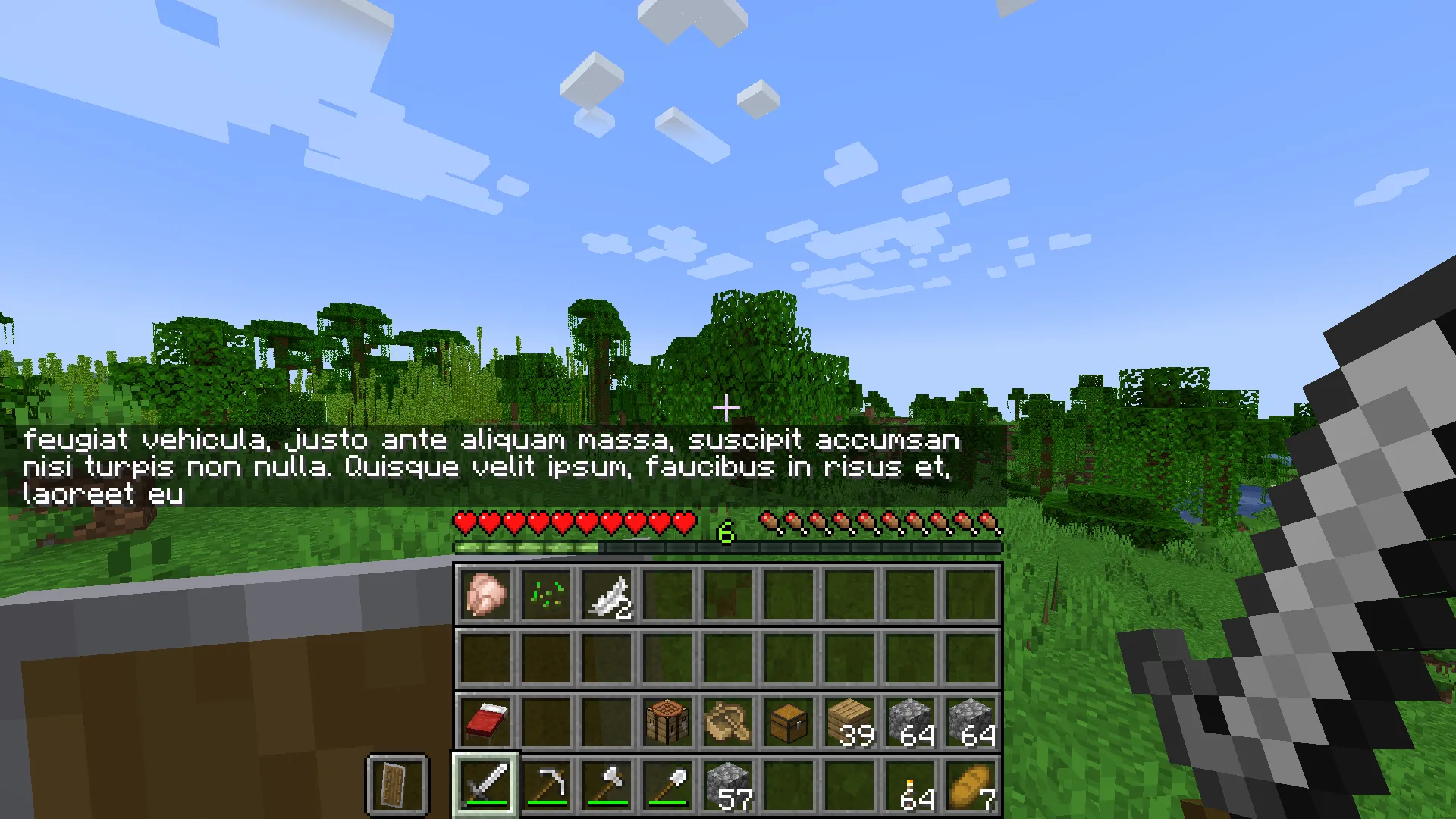 Интерфейс Minecraft с 36 слотами быстрого доступа в инвентаре мода TinyInv.