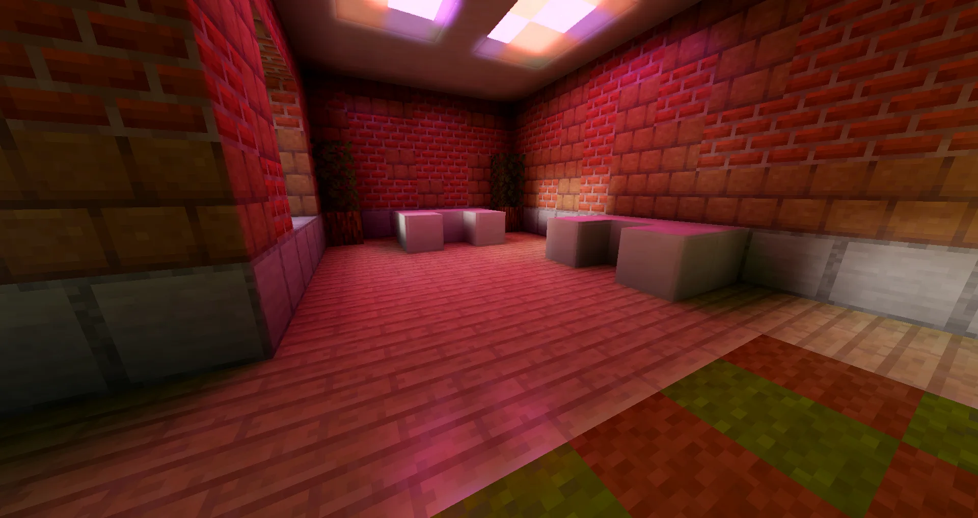 Комната с цветным освещением в Lyrae Shaders.