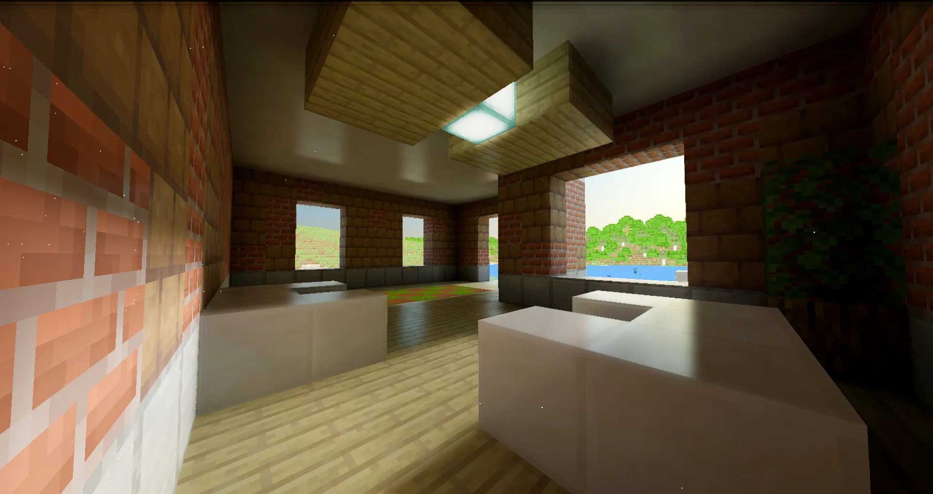 Комната, освещенная солнечным светом из окна, с шейдерами Lyrae.