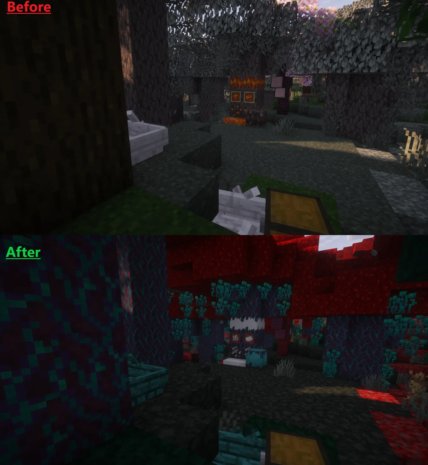 Вид на бледный биом в проекте Reverse World.