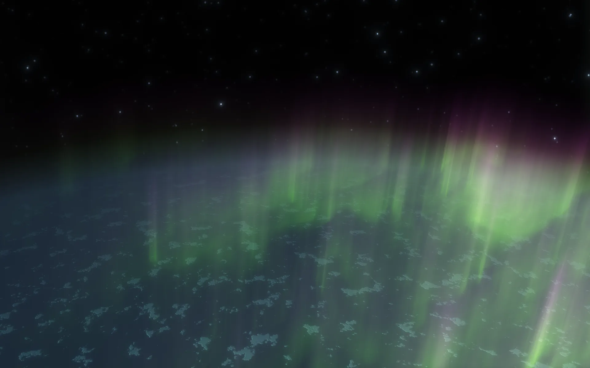 Solas Shader: вид на Землю из космоса.