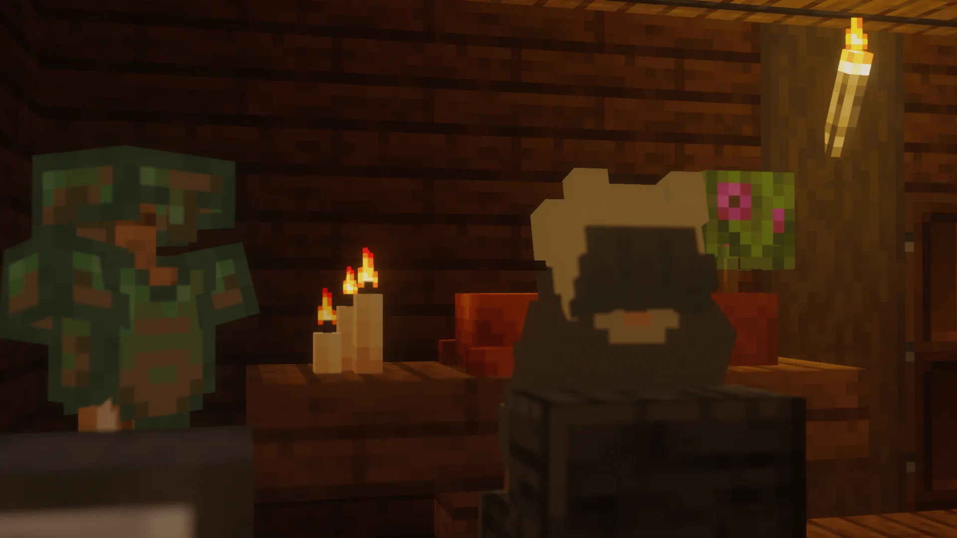 Скриншот проекта Sit! с персонажем в домашнем интерьере, моды Critters and Crawlers и Pure Copper.