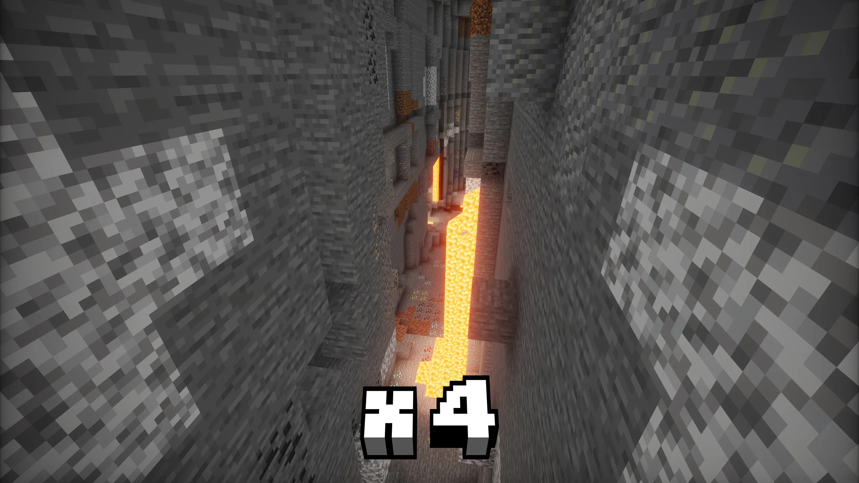 Генерация руды в каньоне с множителем x4 в моде Ore Plus.