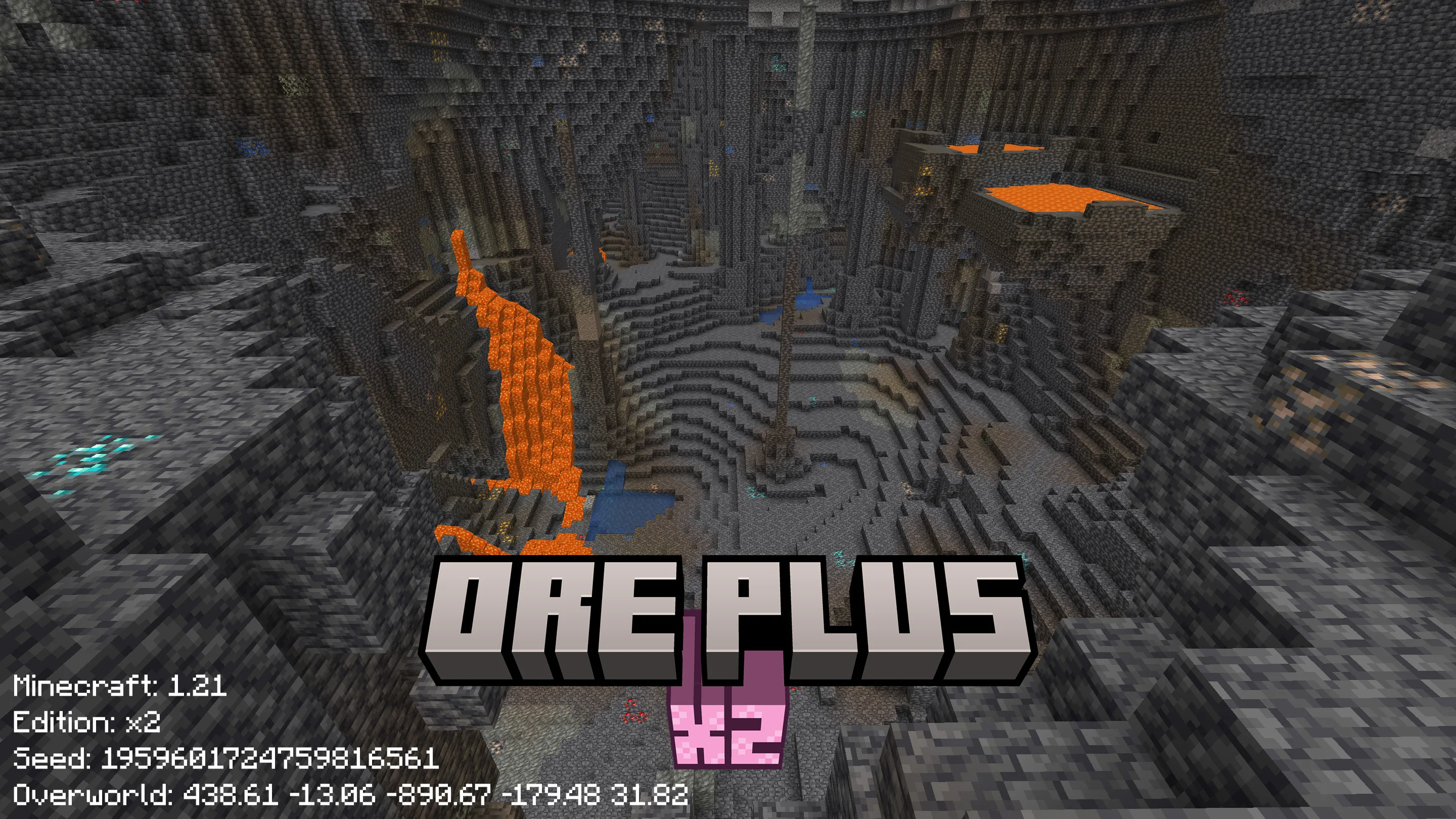 Генерация руд в глубокой пещере версии 1.18+ для мода Ore Plus.