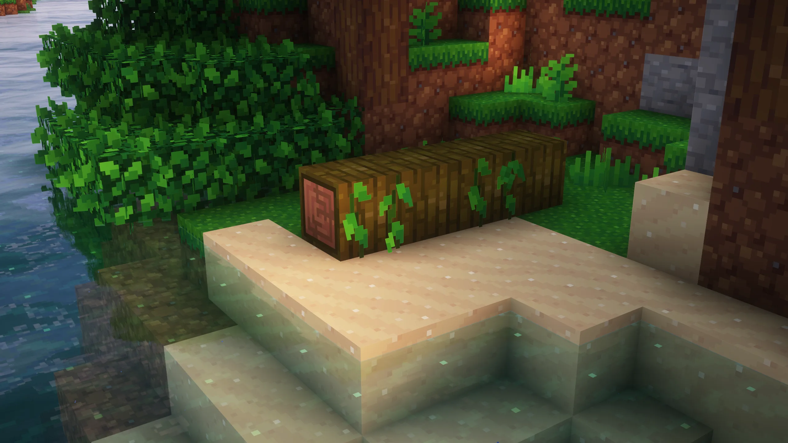 Упавшее дерево из джунглей в моде MinLog