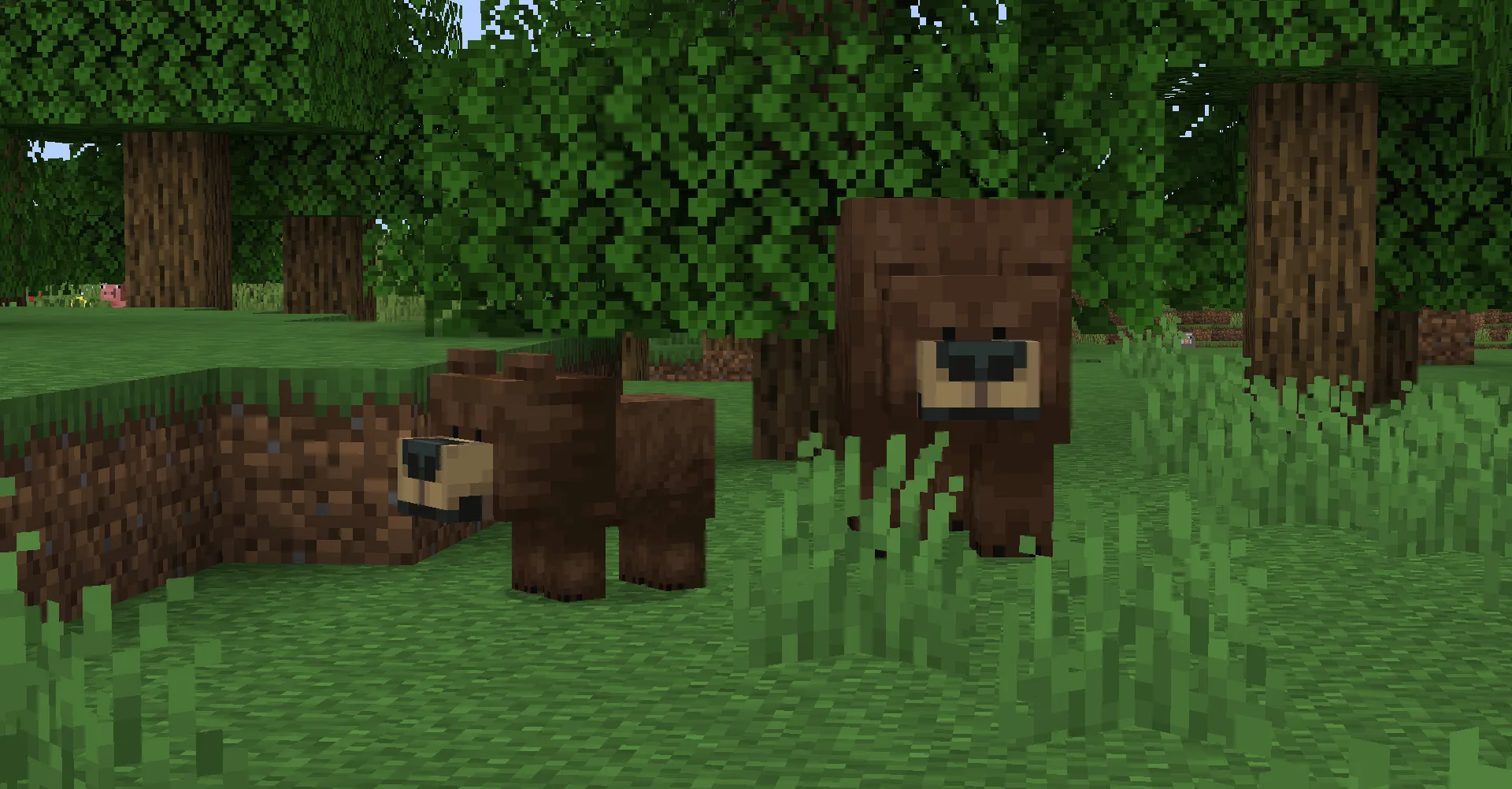 Медведица с медвежонком в лесу из мода Naturalist.