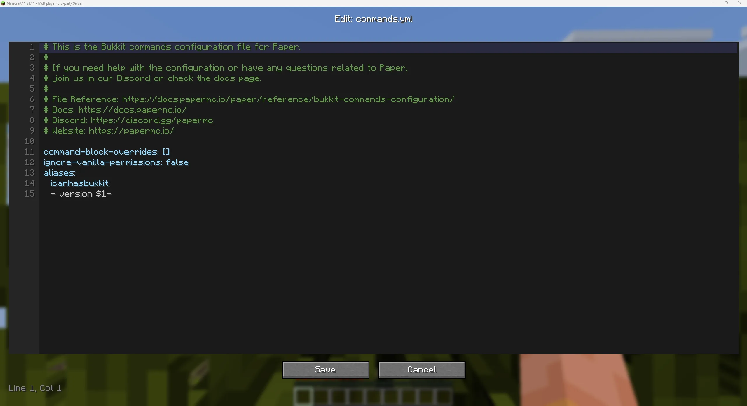 Редактирование файлов игры в моде EmbeddedMC