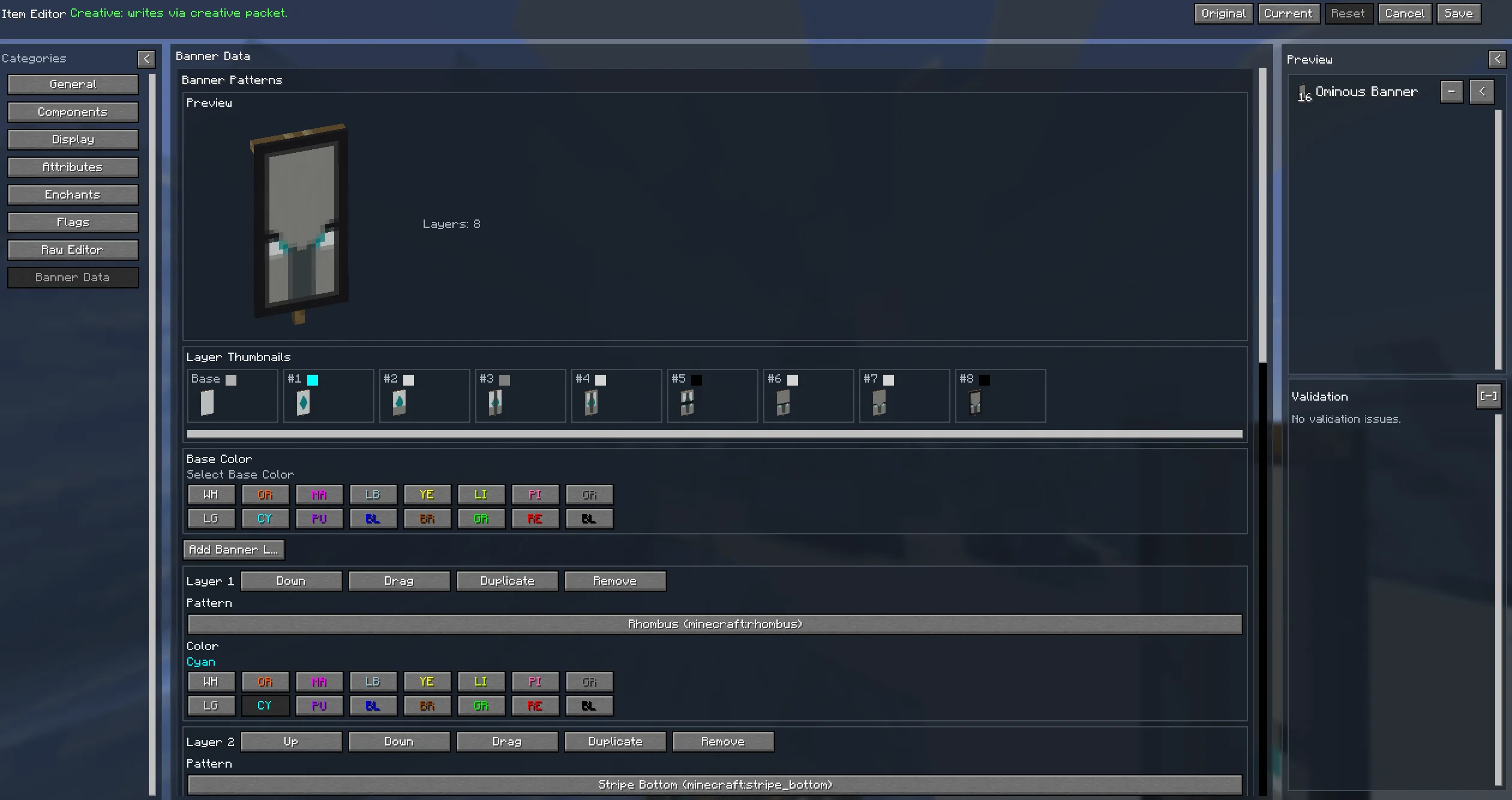 Баннер в редакторе мода Item Editor.