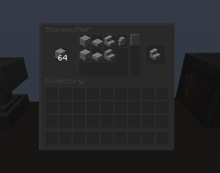 Интерфейс камнереза в ресурс-паке Basic Dark GUI.