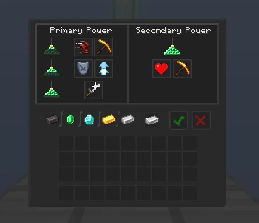 Интерфейс маяка из ресурс-пака Basic Dark GUI.