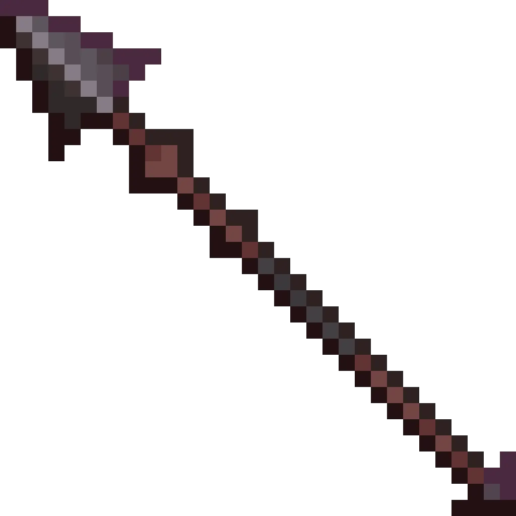 Незеритовое копье в руке игрока из ресурс-пака Sharper Netherite