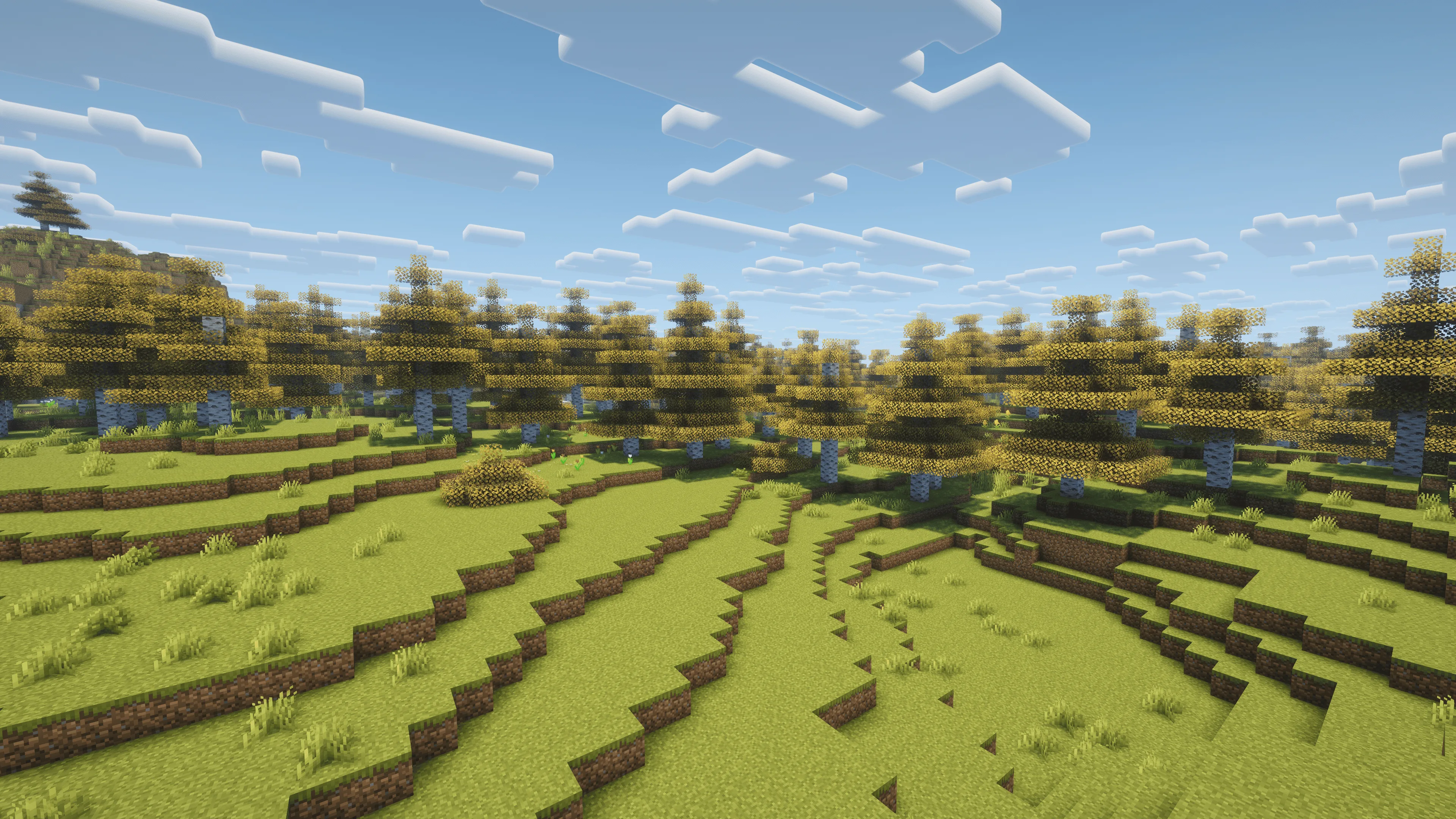 Золотой лес и золотые поля из мода Bloom.