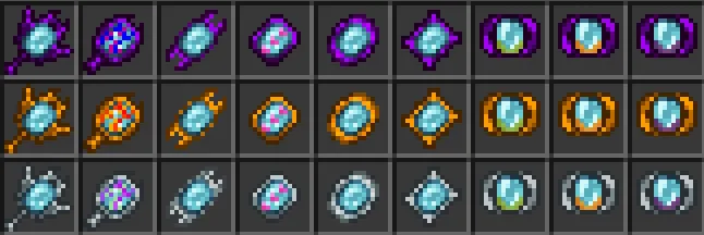 Скриншот всех доступных магических зеркал из мода Magic Mirrors Plus.