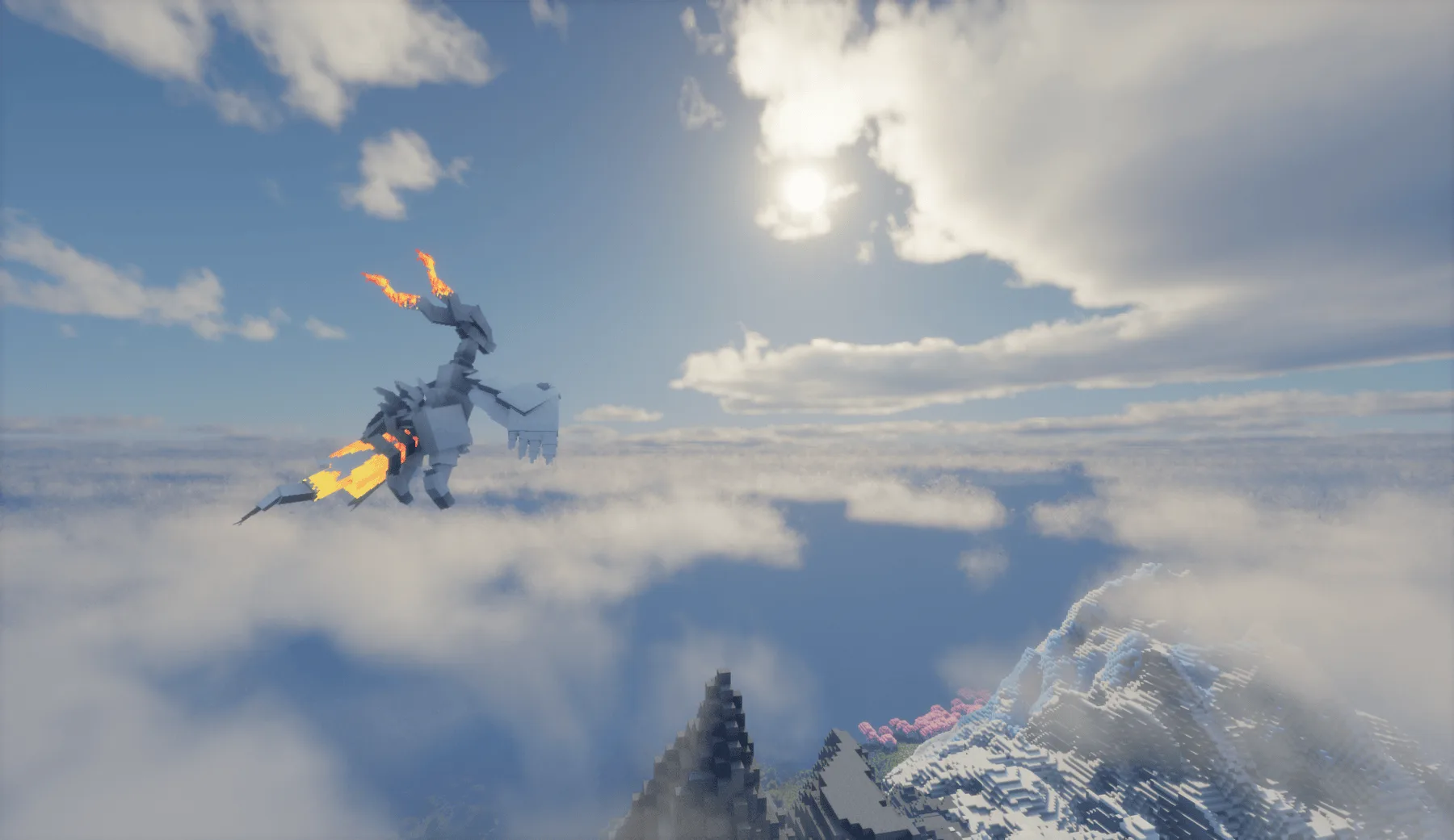 Покемон Реширам из мода Cobblemon.