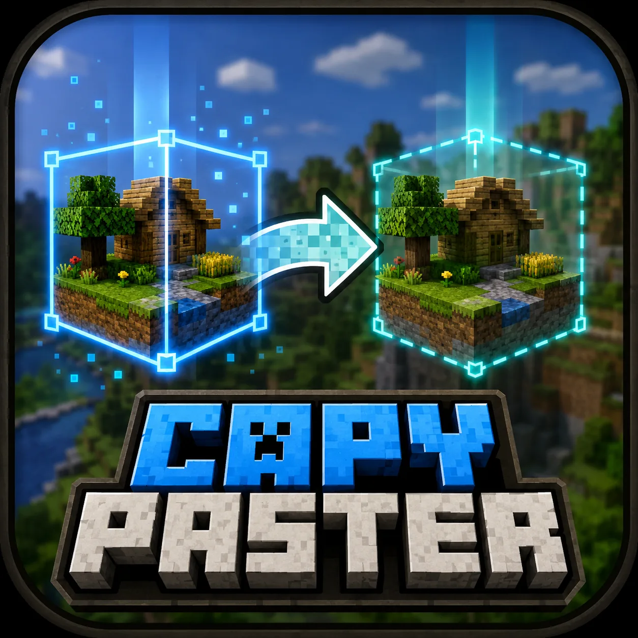 Мод Copy Paster для Minecraft: инструмент для копирования и вставки областей с предпросмотром и отменой действий.