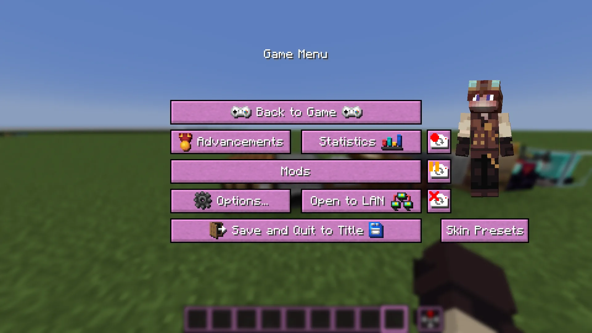 Главное меню в стиле Default Pink Mode