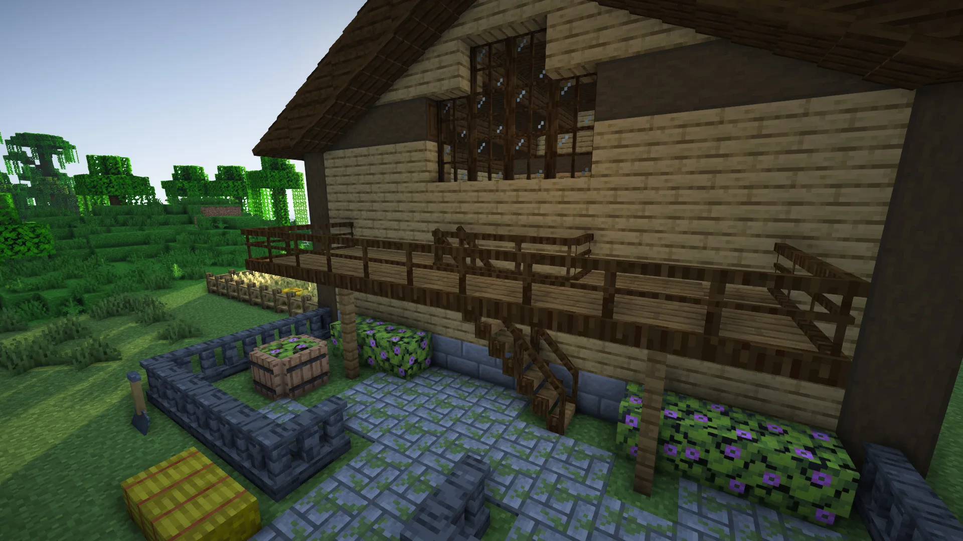 Балкон, построенный с помощью мостов из мода Macaw's Bridges.