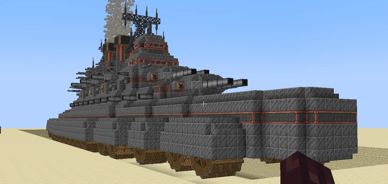 Земной дредноут из мода Create Big Cannons, построенный panzerkadse.