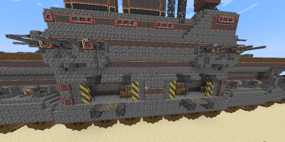 Наземный транспорт с автоматическими пушками из мода Create Big Cannons, автор panzerkadse.