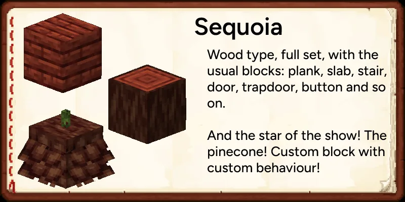 Виды древесины в моде Sequoia