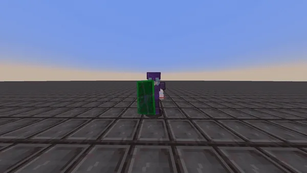 Интерфейс Minecraft с отображением статуса щита без интерполяции.