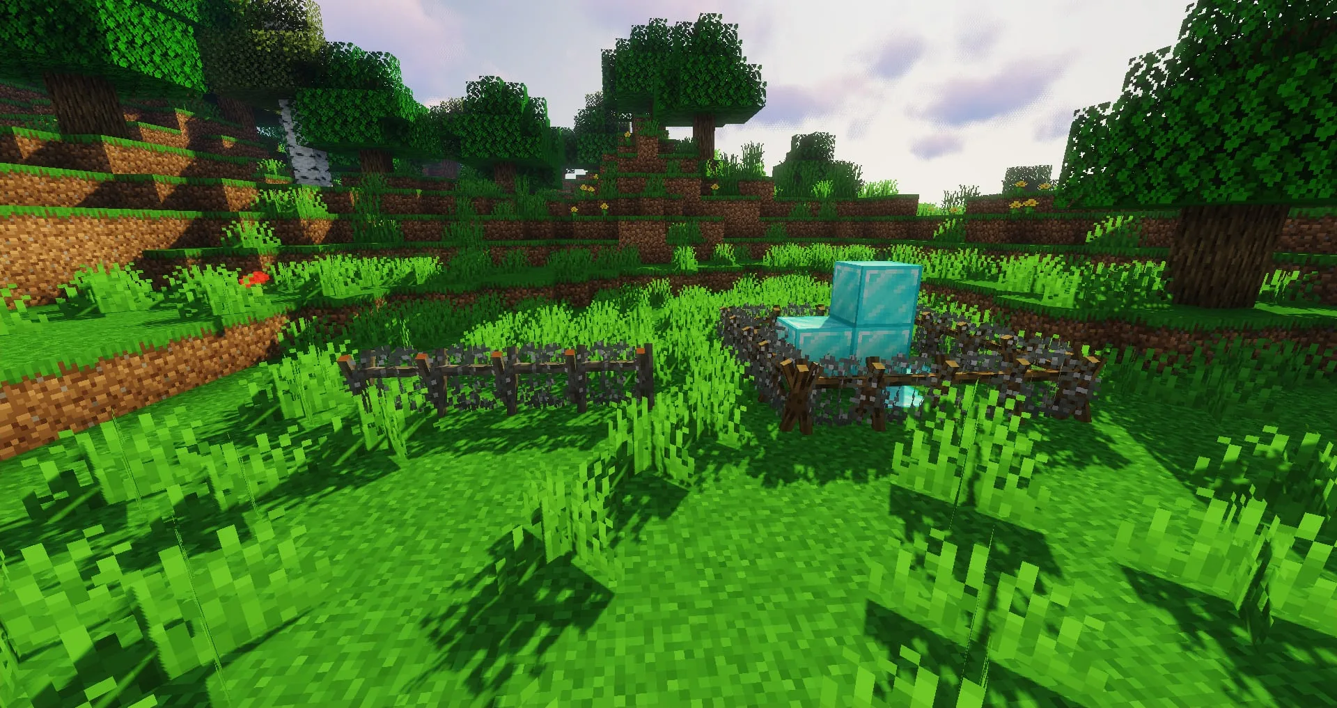 Проволочный забор из мода Macaw's Fences and Walls, наносящий урон при столкновении.