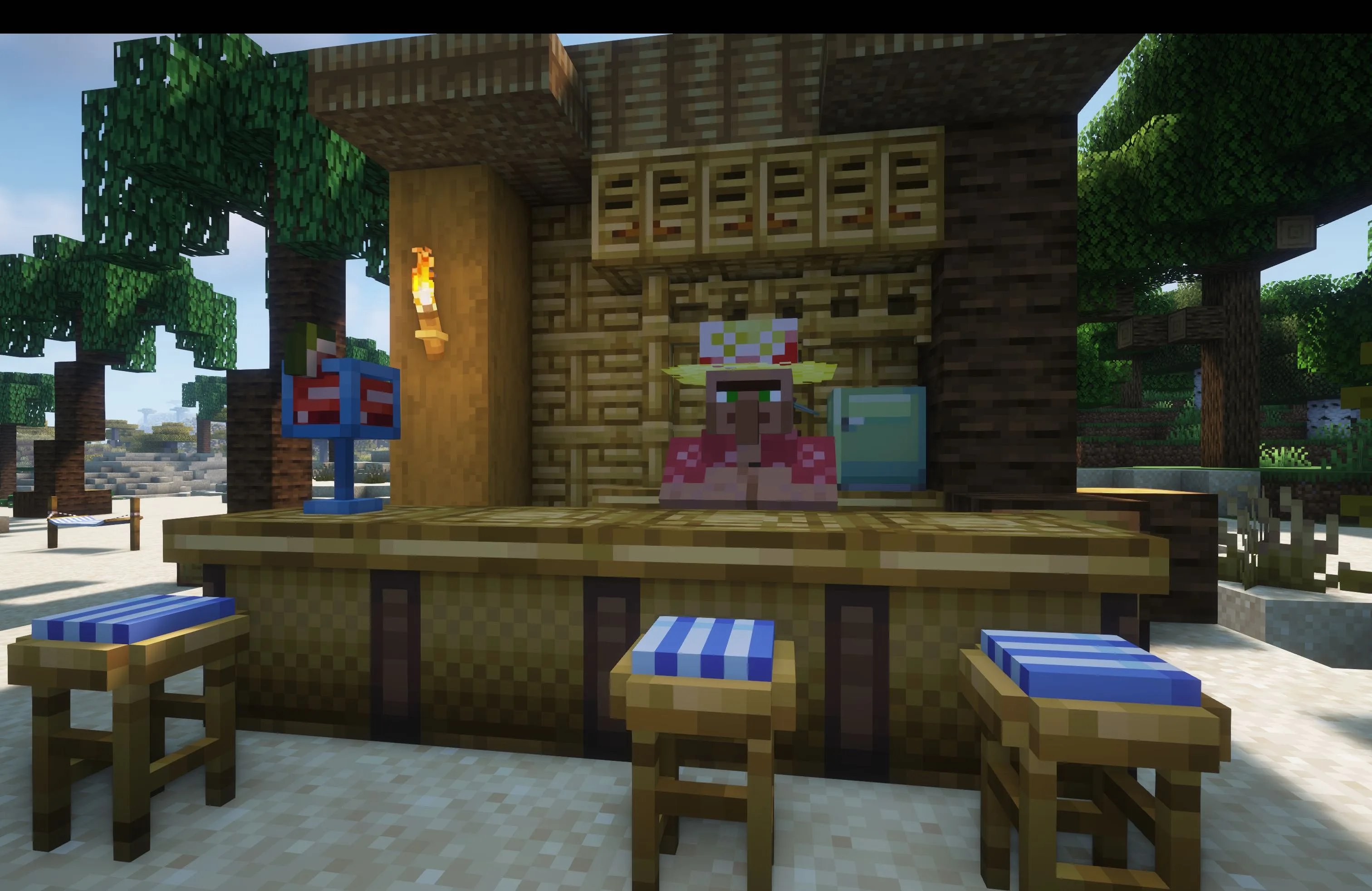 Игрок держит коктейль из мода [Let's Do] Beachparty.