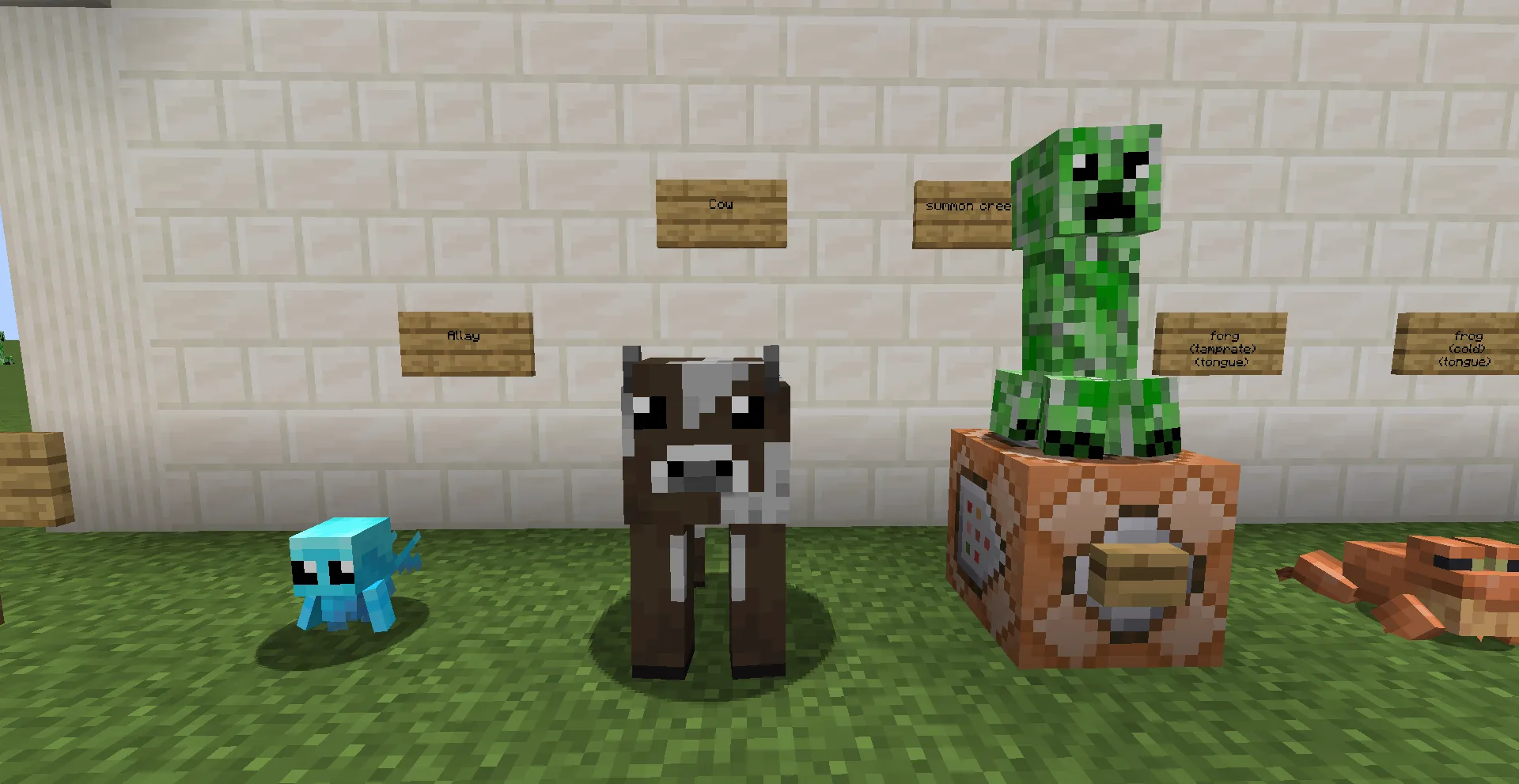 Скриншот ресурс-пака RFpack: аллей, корова и крипер.