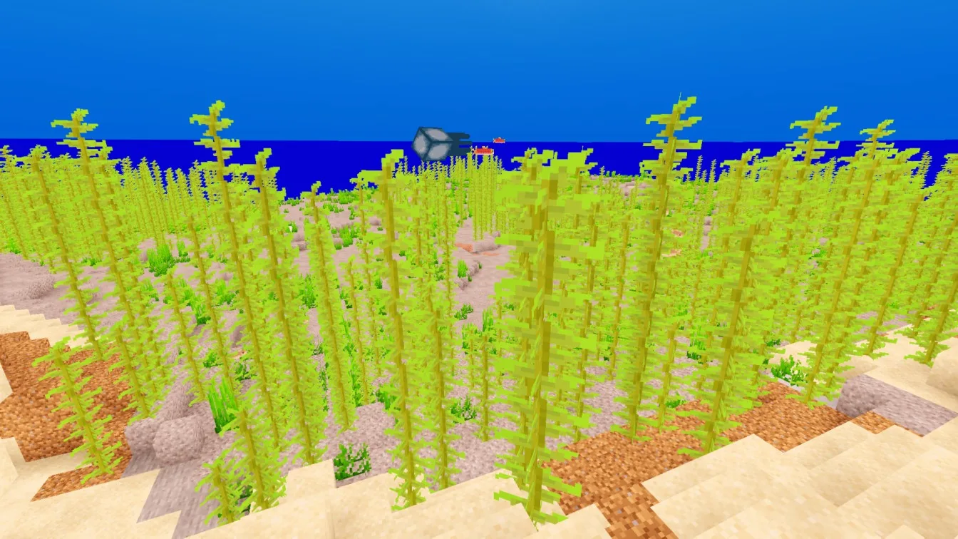 Подводный мир с зелеными растениями в CoffeeShaders.