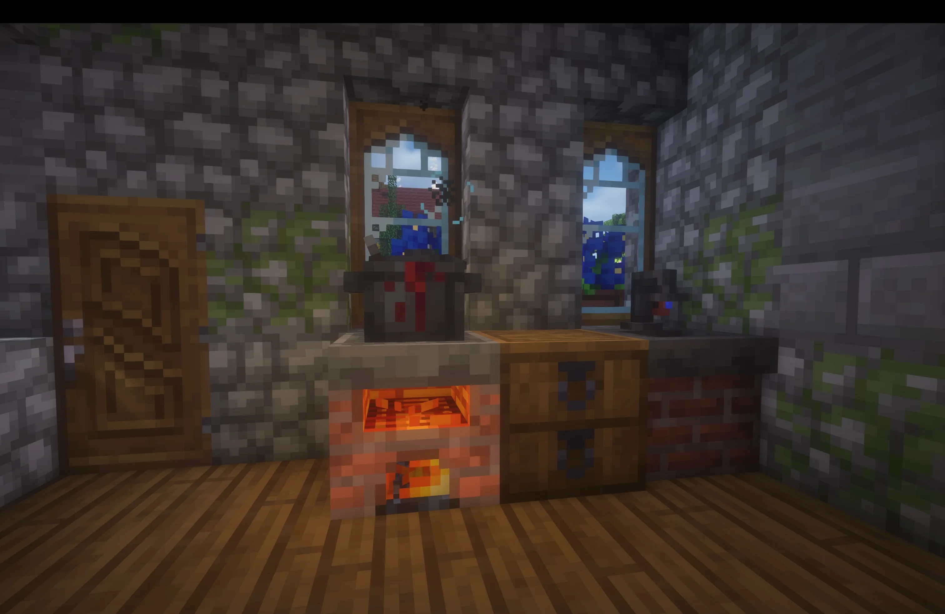 Интерьер кухни с декоративными блоками из мода [Let's Do] Farm & Charm.