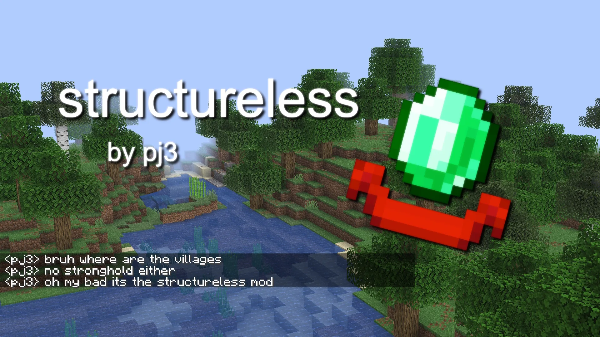 Логотип мода Structureless для Minecraft.