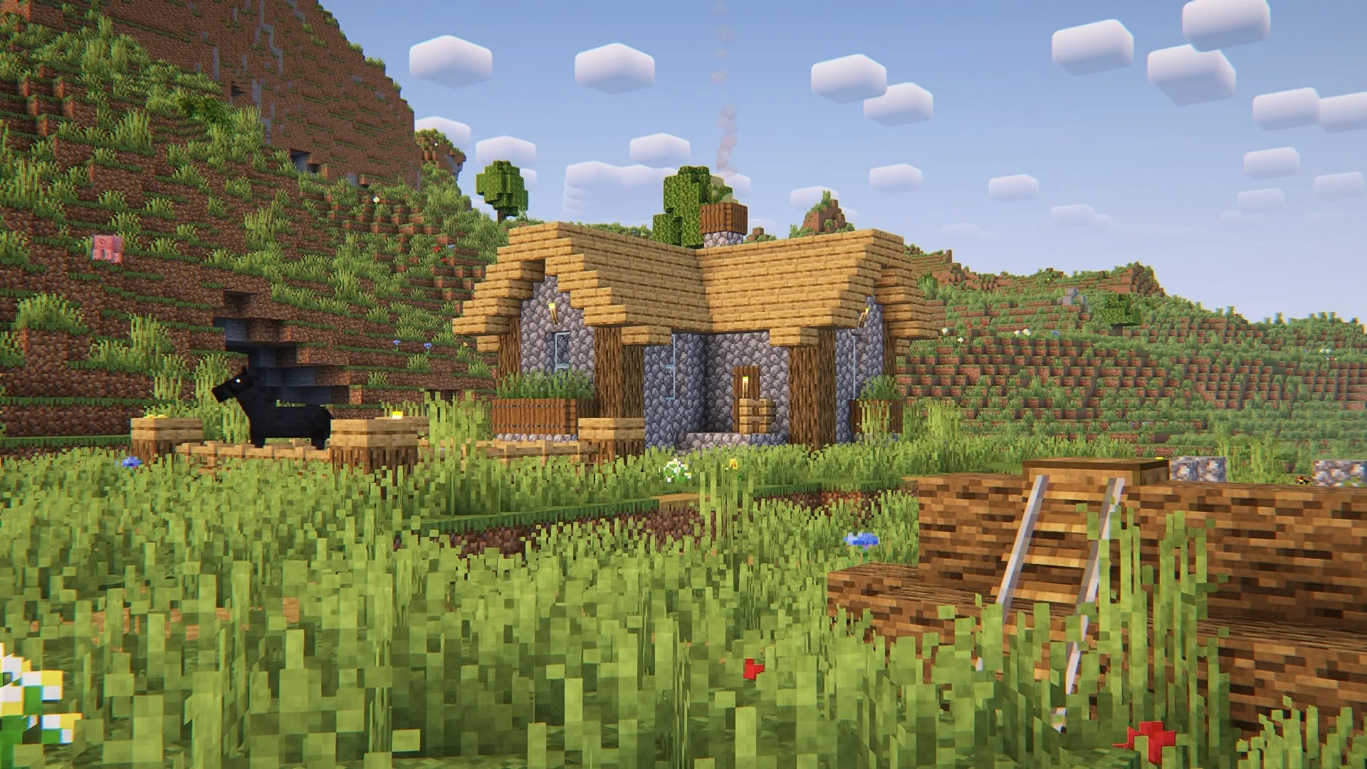 Сельская ферма в Minecraft.