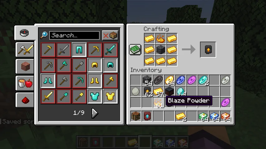 Шаблон кузнечного дела для улучшения «Перемещение» в Minecraft.