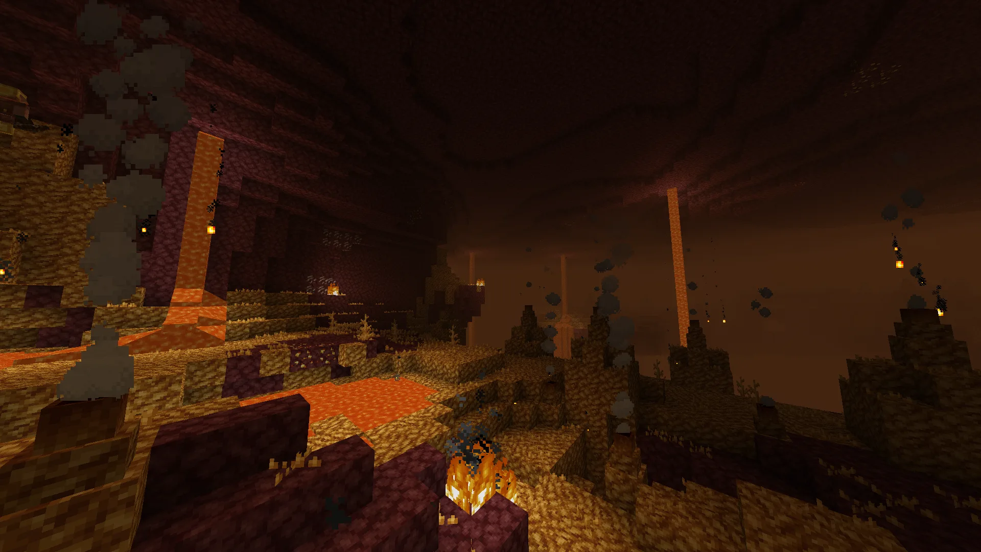 Извергающийся вулкан в биоме из мода Biomes O' Plenty.