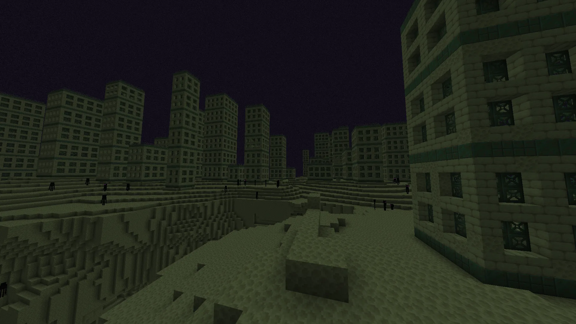 Биом End Flats из мода Biomes O' Plenty в Minecraft.