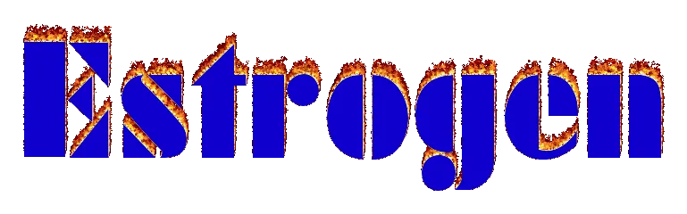 Логотип проекта Estrogen с эффектом пламени.