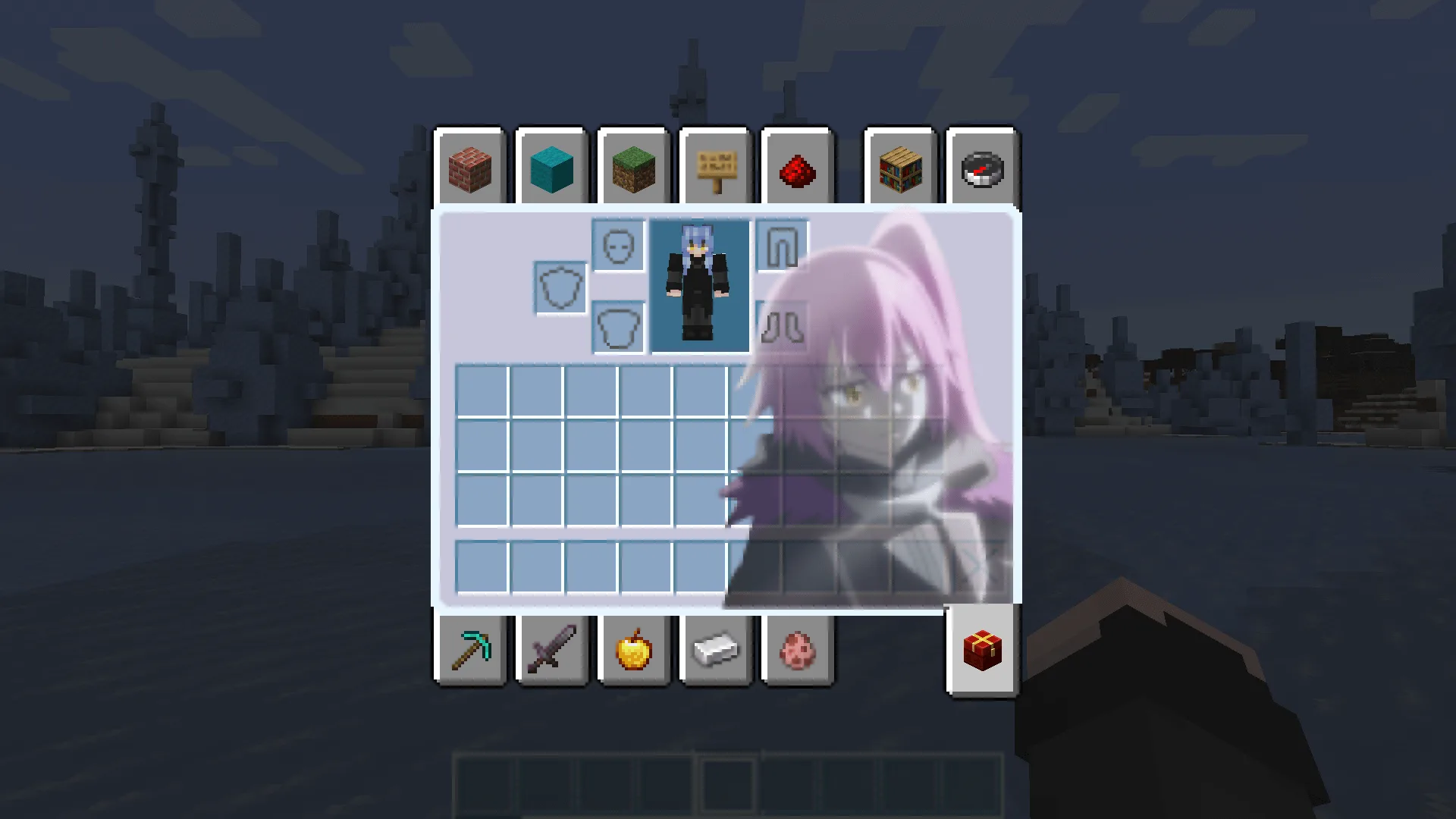 Интерфейс творческого инвентаря из ресурспака по аниме «О моем перерождении в слизь».