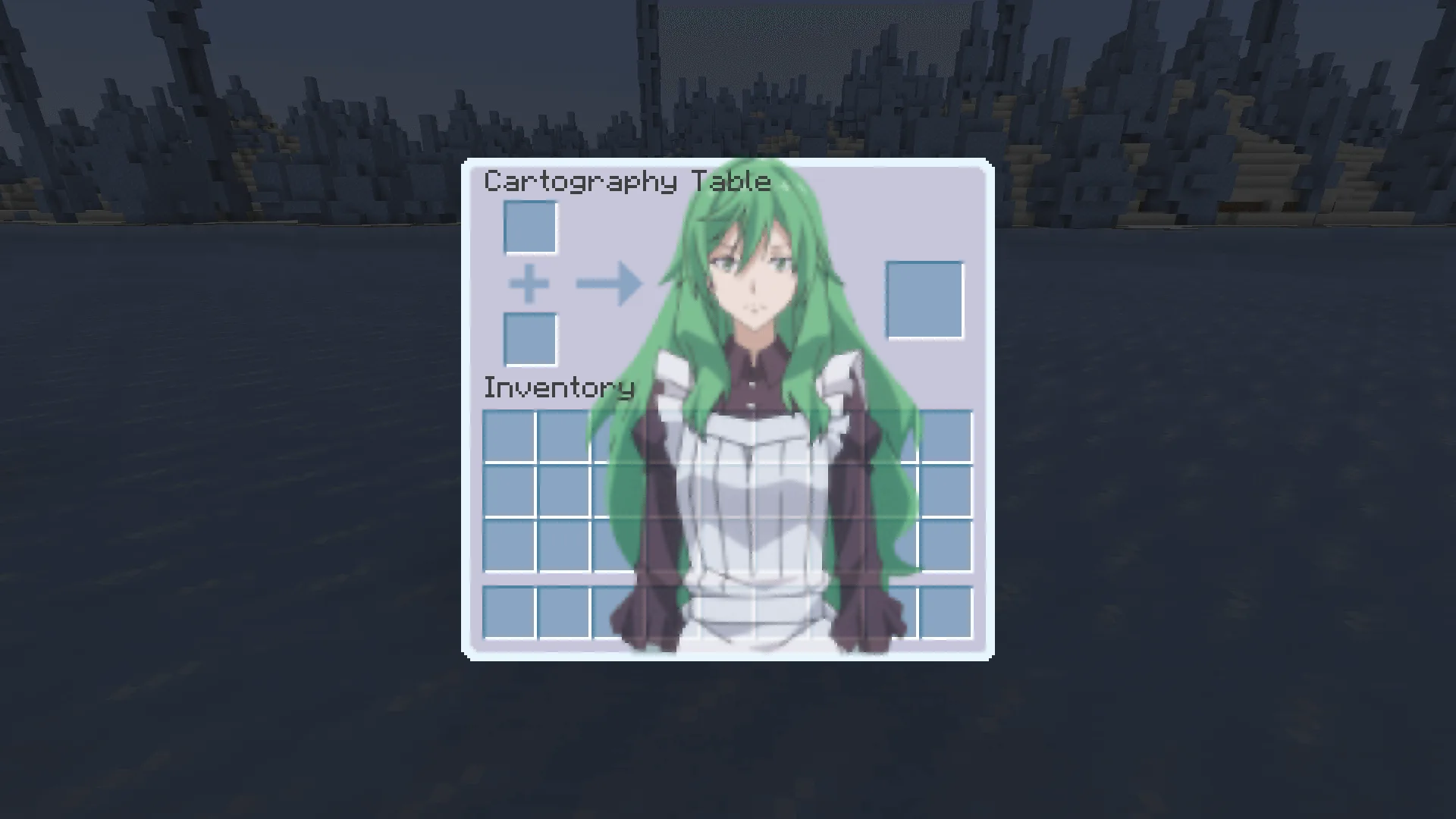 Интерфейс стола картографа в стиле аниме «О моем перерождении в слизь».