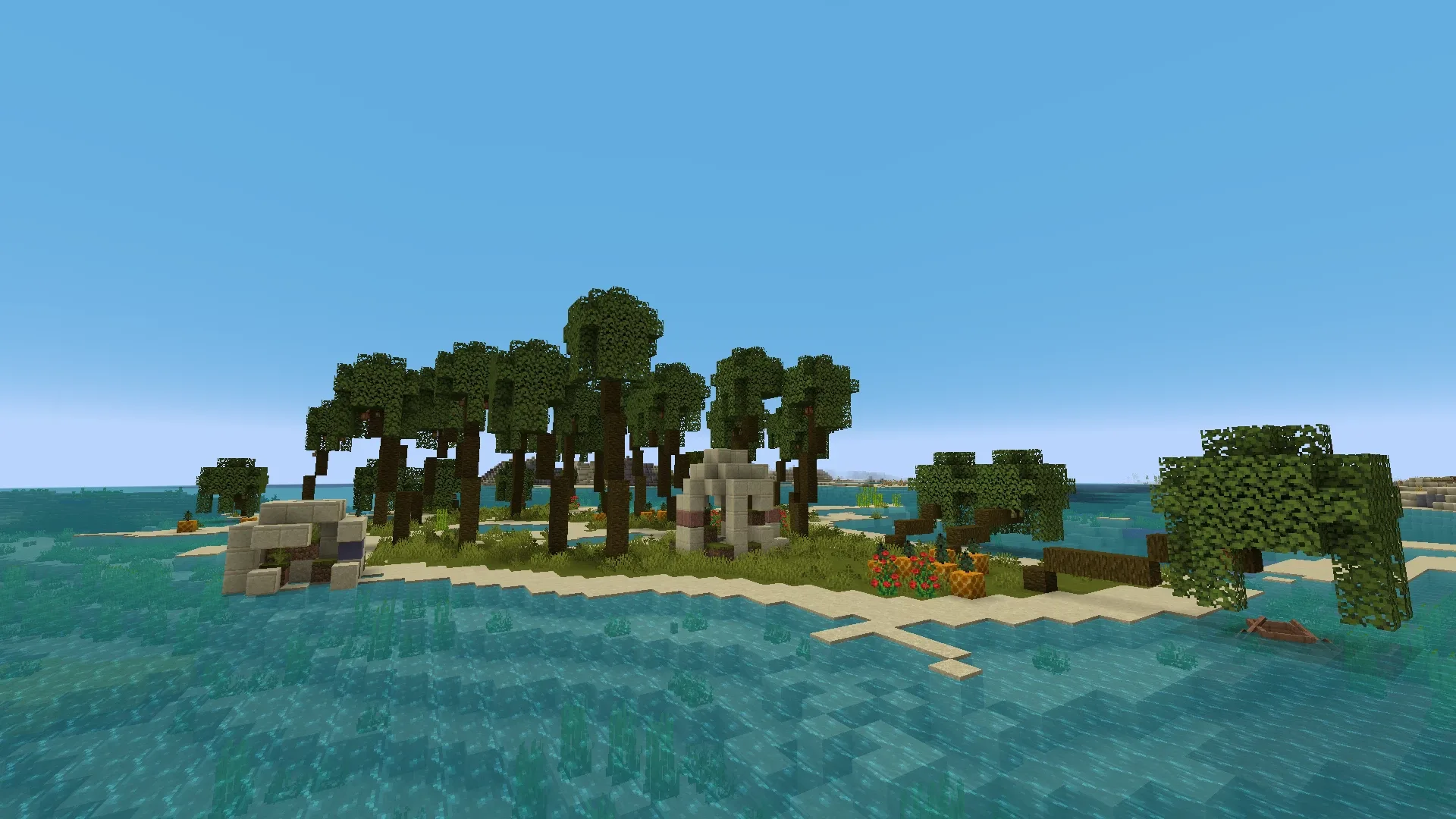 Тропические атоллы в моде William Wythers' Overhauled Overworld.
