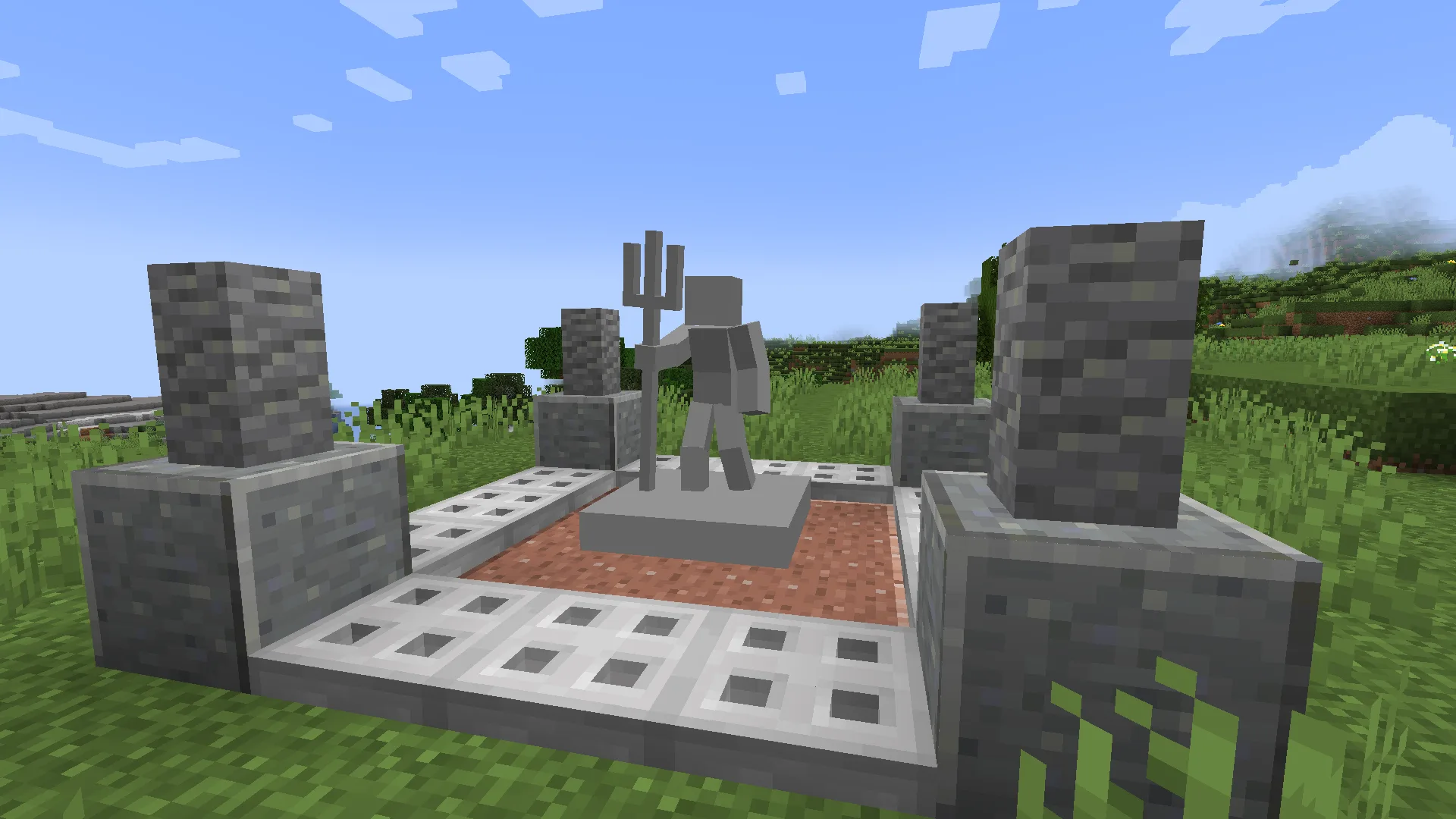 Фигурки из мода Table Top Craft, используемые для создания масштабных статуй.