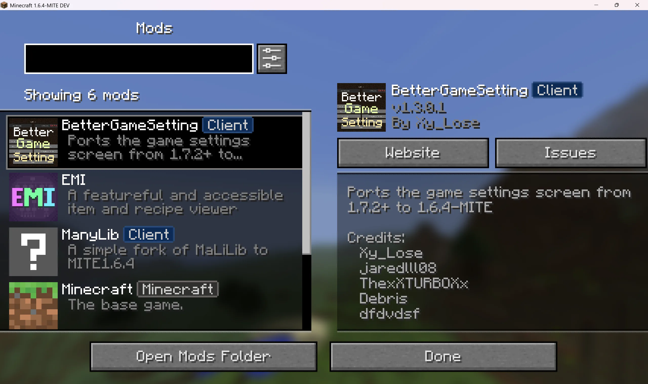 Совместимость с Mod Menu в BetterGameSetting