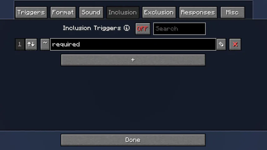 Настройка триггеров включения для мода Chat Notify.