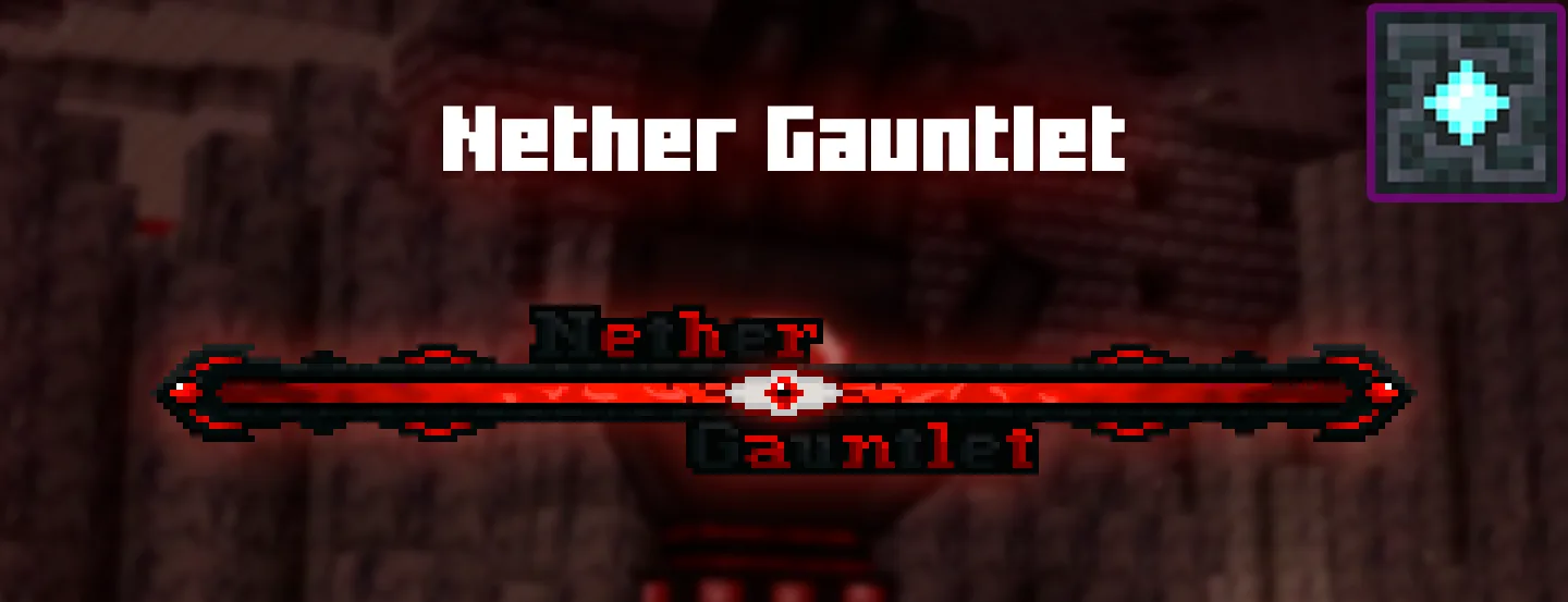 Интерфейс полоски здоровья босса «Nether Gauntlet» из модификации Enhanced Boss Bars.