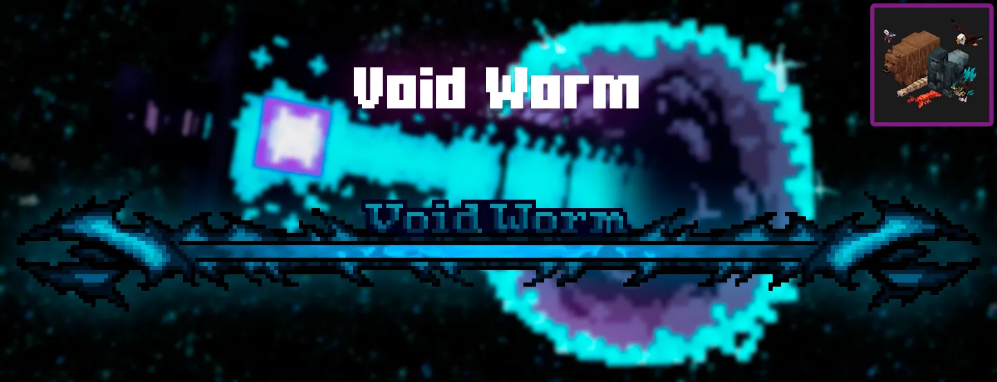 Полоса здоровья босса Void Worm из модификации Enhanced Boss Bars.
