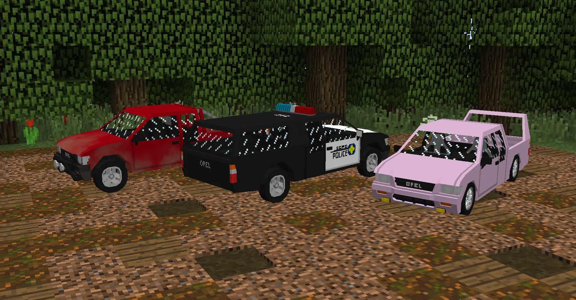 Модель пикапа Opel Campo из мода Sphase Vehicle Mashup Pack для Minecraft.