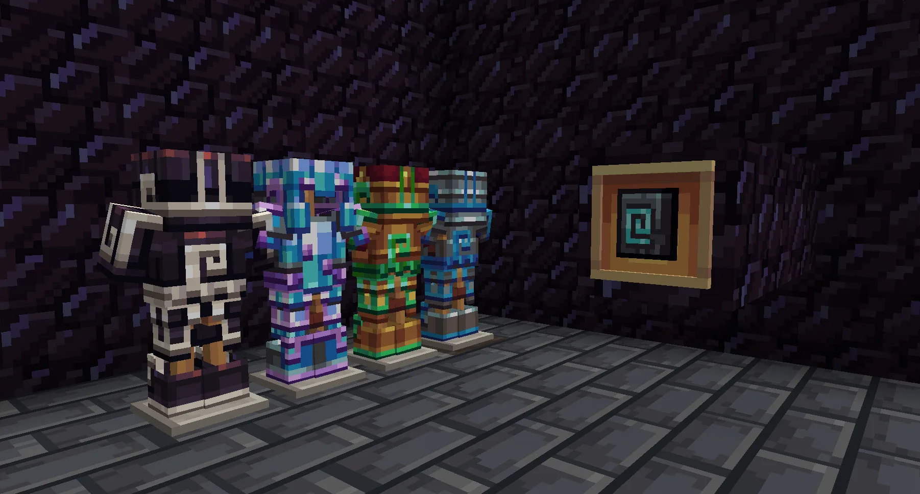 Броня с отделкой Automation и шаблон для кузнечного дела из мода Whimscape x Cobblemon.